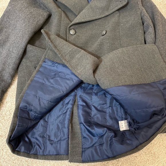 Charcoal Double-Breasted Pea Coat - Picture 8 of 13